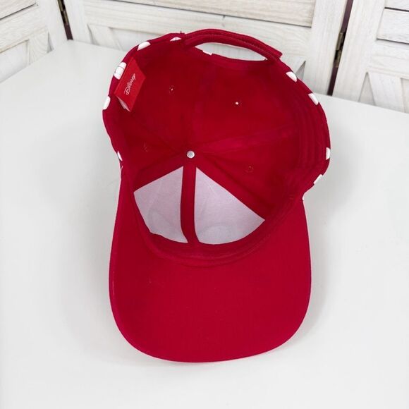 Disney Minnie Mouse Polkadot Baseball Cap Hat Red White Bow Adjustable - Picture 8 of 12